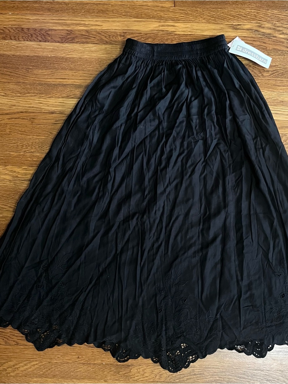 Y2k NWT black maxi skirt S rayon dress barn black grunge witchy Whimsigoth